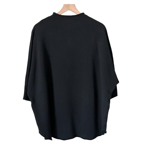 Frank & Eileen Effie Long-Sleeve Funnel Neck Capelet Navy Triple Fleece Size XL - Picture 3 of 5